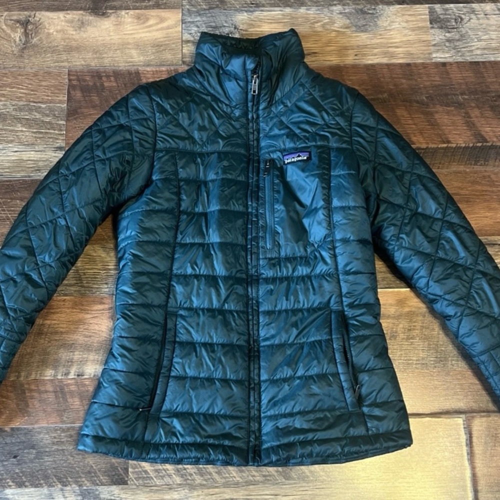 Patagonia Nano Puff Jacket Full Zip Green Puffer Women’s Size XS